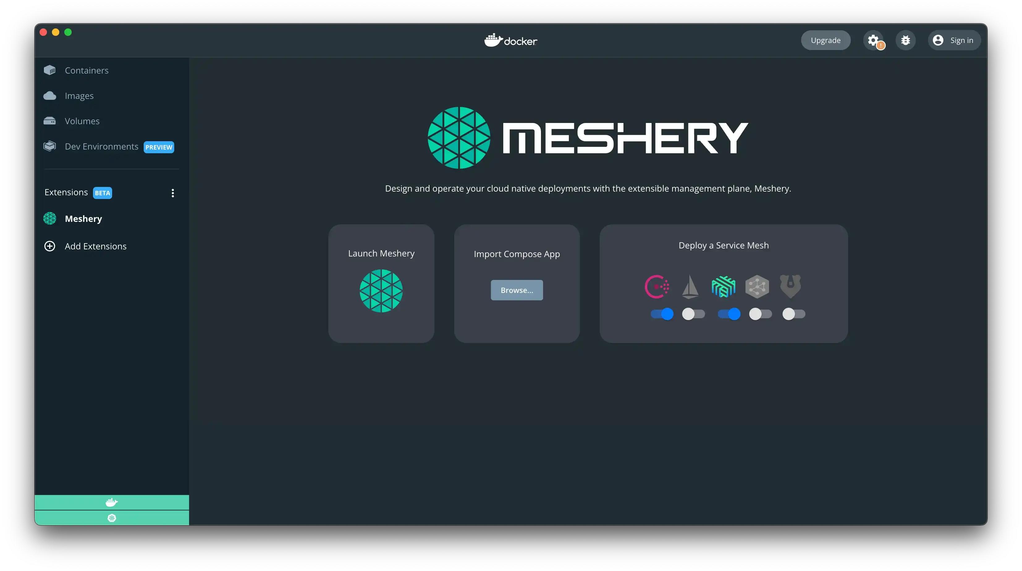 Meshery Docker Extension
